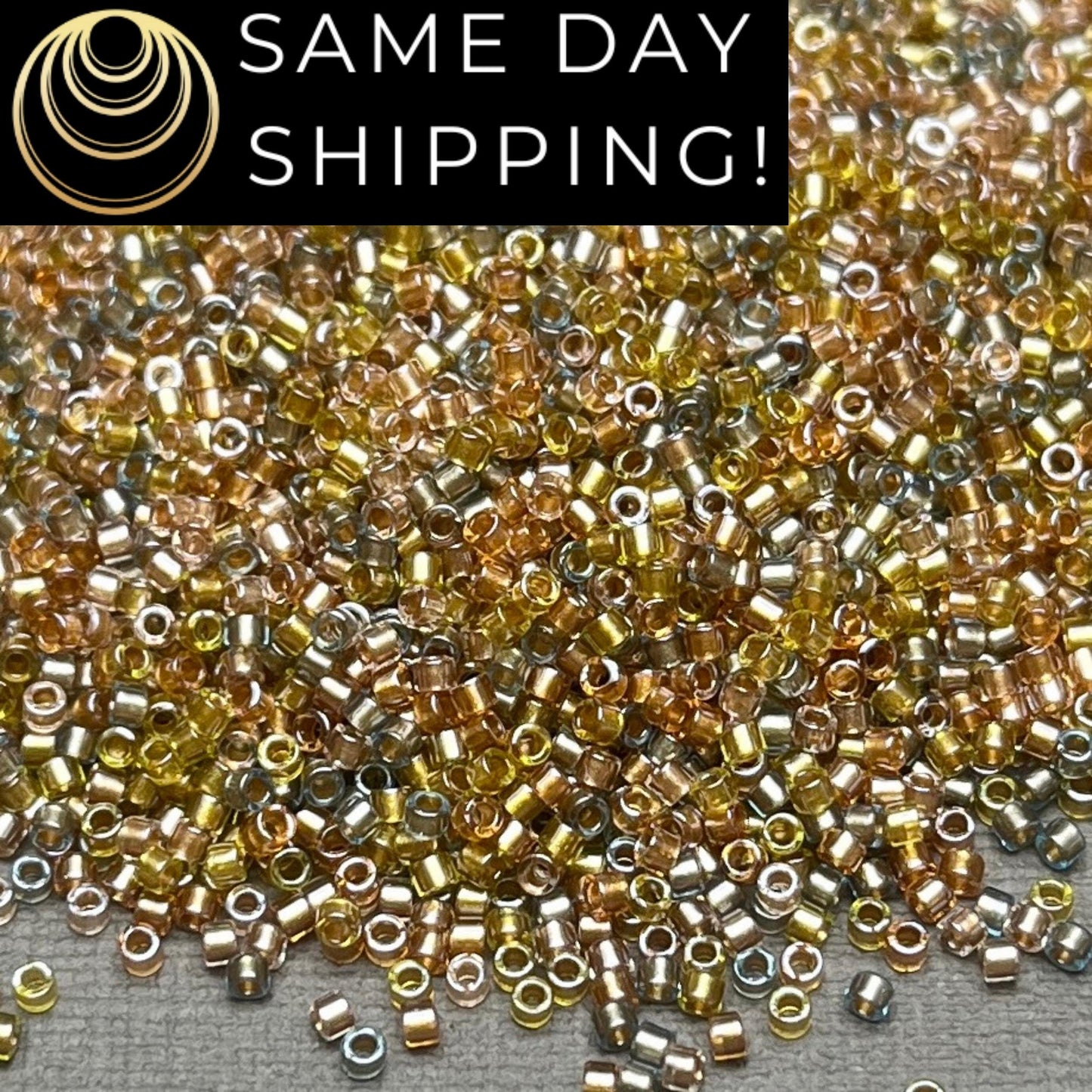 DB981 Same Day Shipping! 1 Gram-20 Grams Miyuki 11/0 Delica Beads Lined Metallic Mix -Free Container! DB0981 DB-981