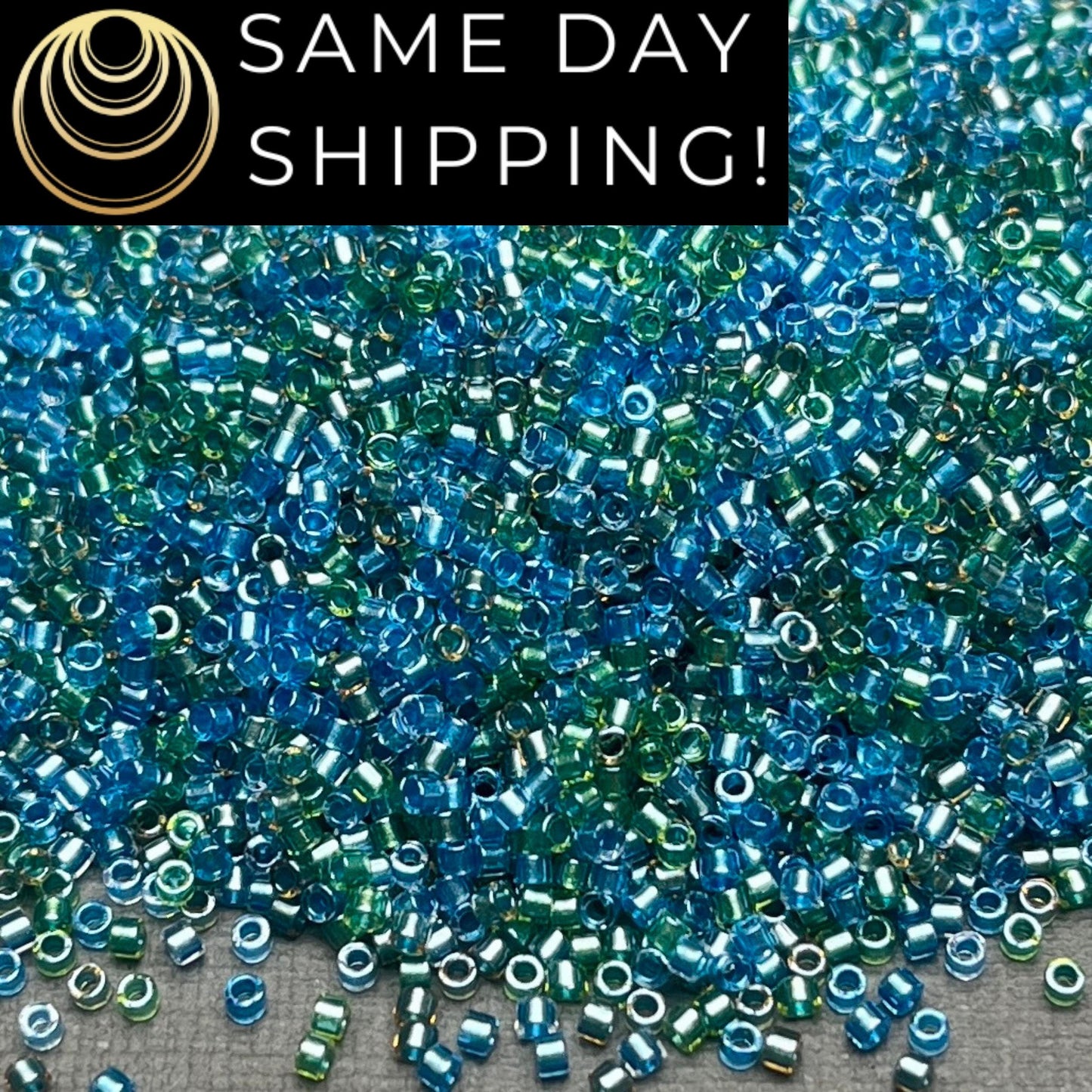DB985 Same Day Shipping! 1 Gram-20 Grams Miyuki 11/0 Delica Beads Sparkling Lined Caribbean Mix -Free Container! DB0985 DB-985