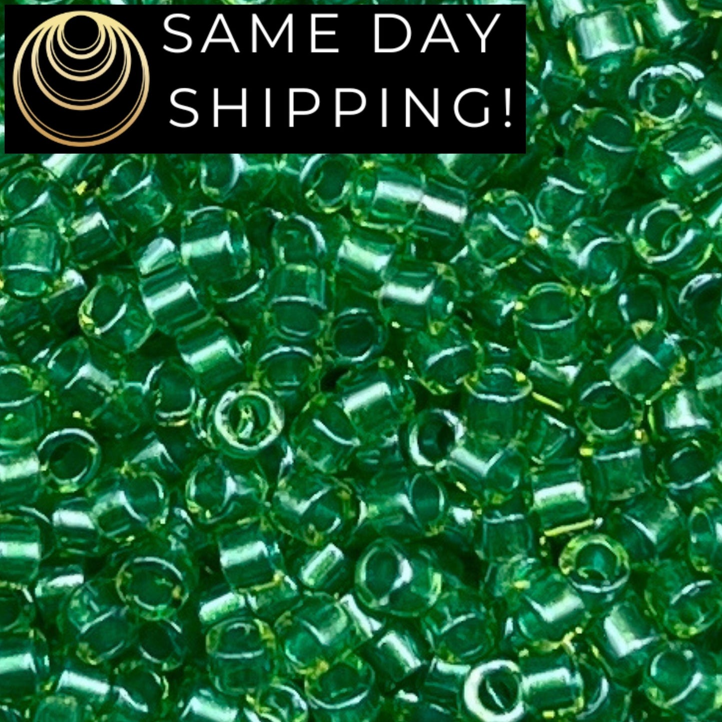 DB0916 SAME DAY SHIPPING! 1 Gram-20 Grams Miyuki 11/0 Delica Beads Sparkling Green Lined Chartreuse DB916-Free Container!