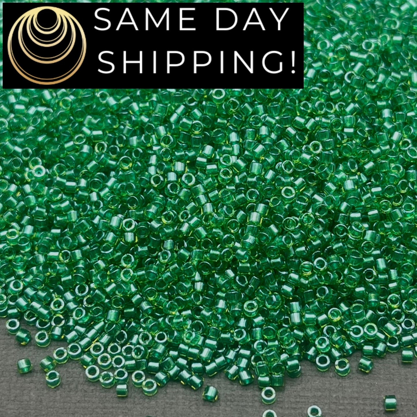 DB0916 SAME DAY SHIPPING! 1 Gram-20 Grams Miyuki 11/0 Delica Beads Sparkling Green Lined Chartreuse DB916-Free Container!