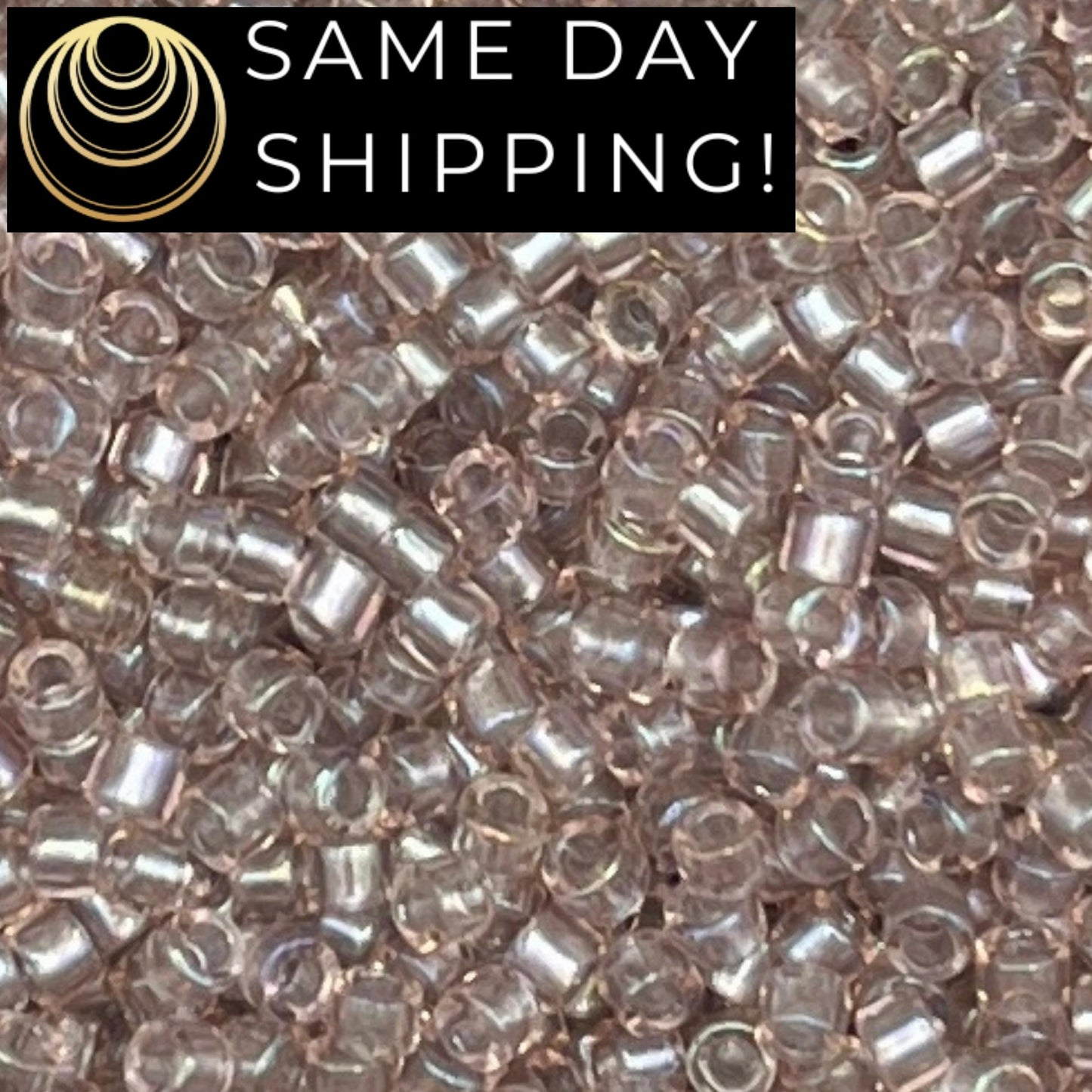 DB1771 SAME DAY Shipping! 1 Gram up to 20 Grams Miyuki 11/0 Delica Beads Sparkling Pewter Lined Light Tea Rose AB -Free Container!