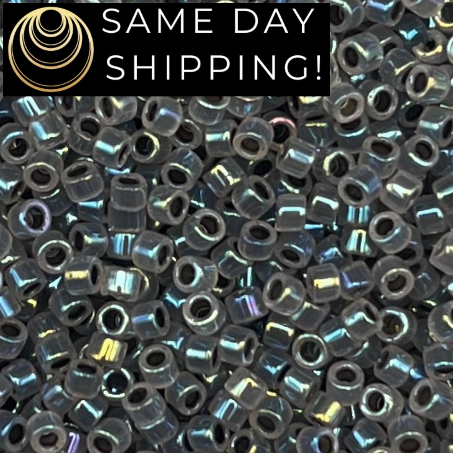 DB1774 SAME DAY Shipping! 1 Gram up to 20 Grams Miyuki 11/0 Delica Beads Sparkling Gray Lined Opal AB-Free Container!