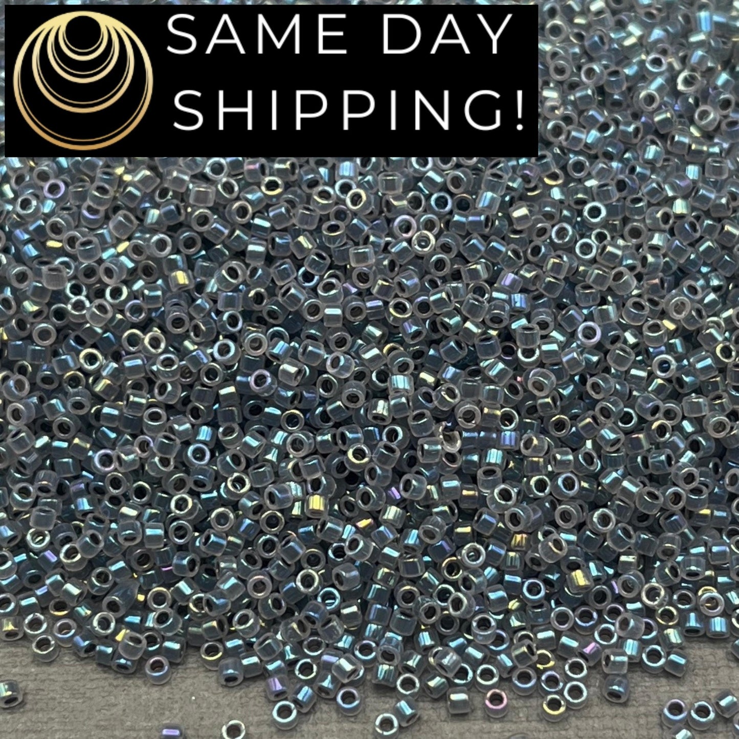 DB1774 SAME DAY Shipping! 1 Gram up to 20 Grams Miyuki 11/0 Delica Beads Sparkling Gray Lined Opal AB-Free Container!