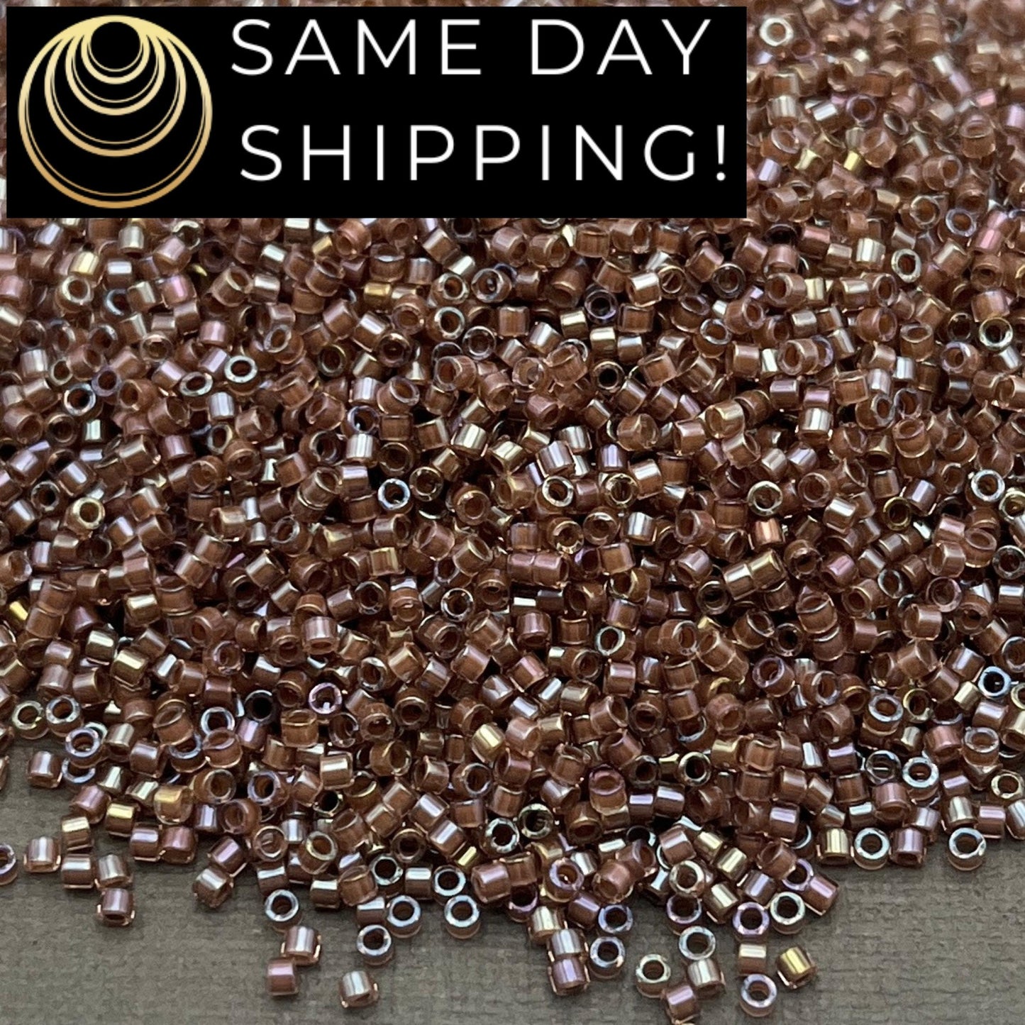 DB1732 SAME DAY Shipping! 1 Gram up to 20 Grams Miyuki 11/0 Delica Beads Cocoa Lined Crystal AB -Free Container!