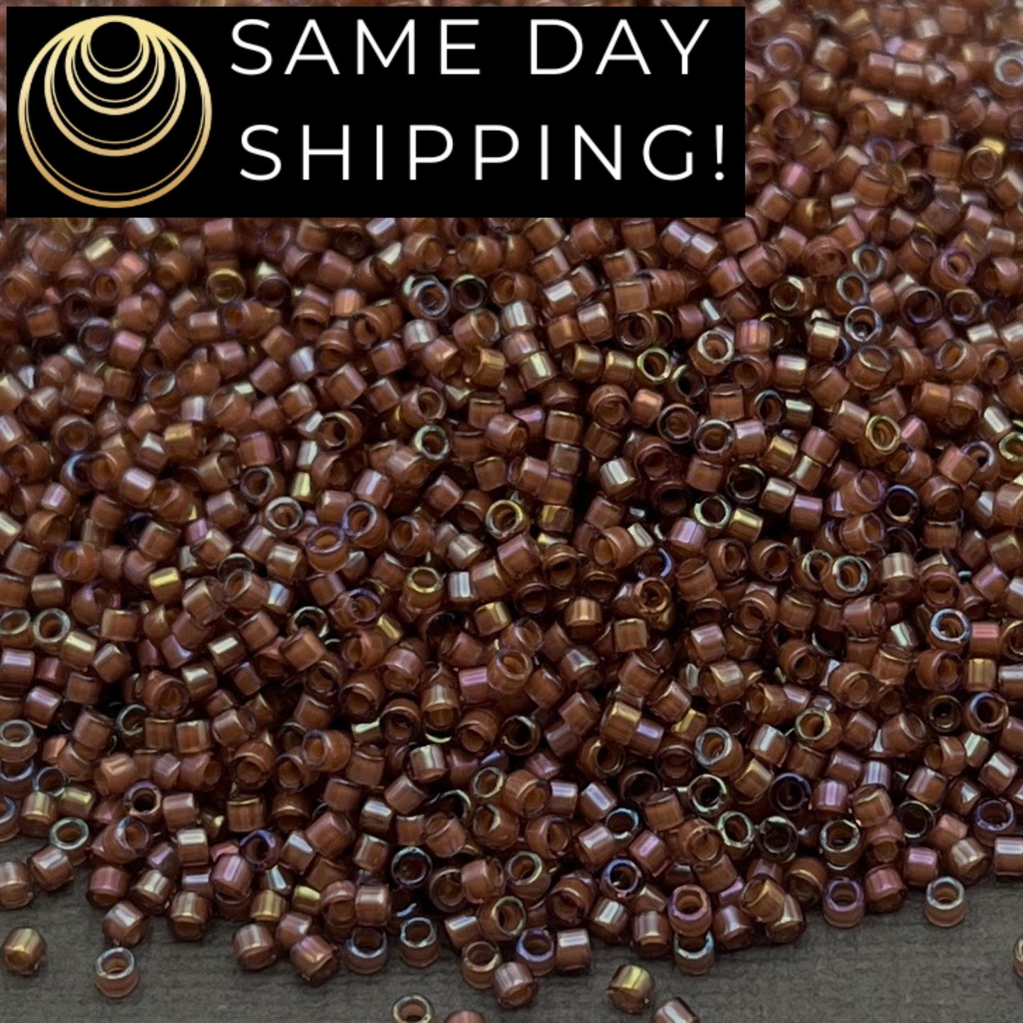 DB1737 SAME DAY SHIPPING! 1 Gram up to 20 Grams Miyuki 11/0 Delica Beads Transparent Rose Lined Amethyst Luster -Free Container!