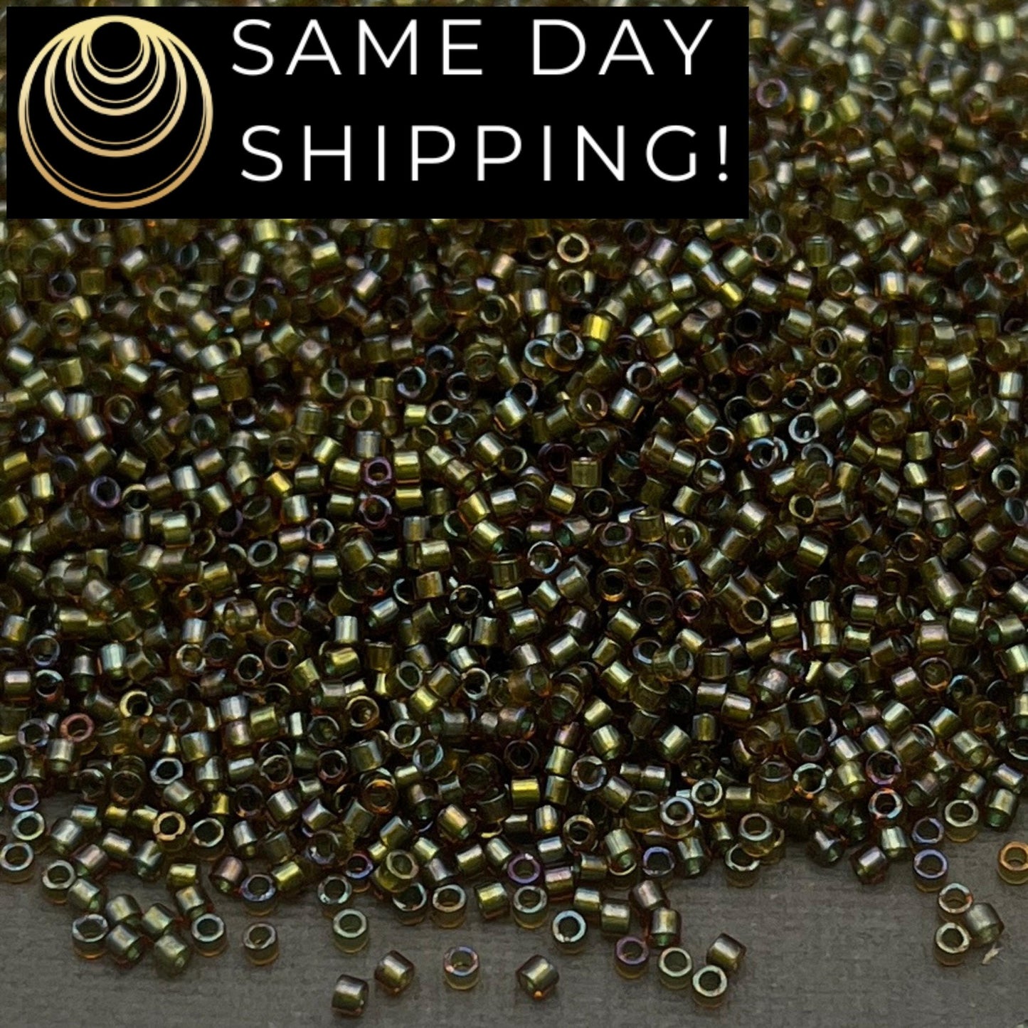 DB1739 SAME DAY Shipping! 1 Gram up to 20 Grams Miyuki 11/0 Delica Beads Sparkling Mint Lined Topaz AB -Free Container!