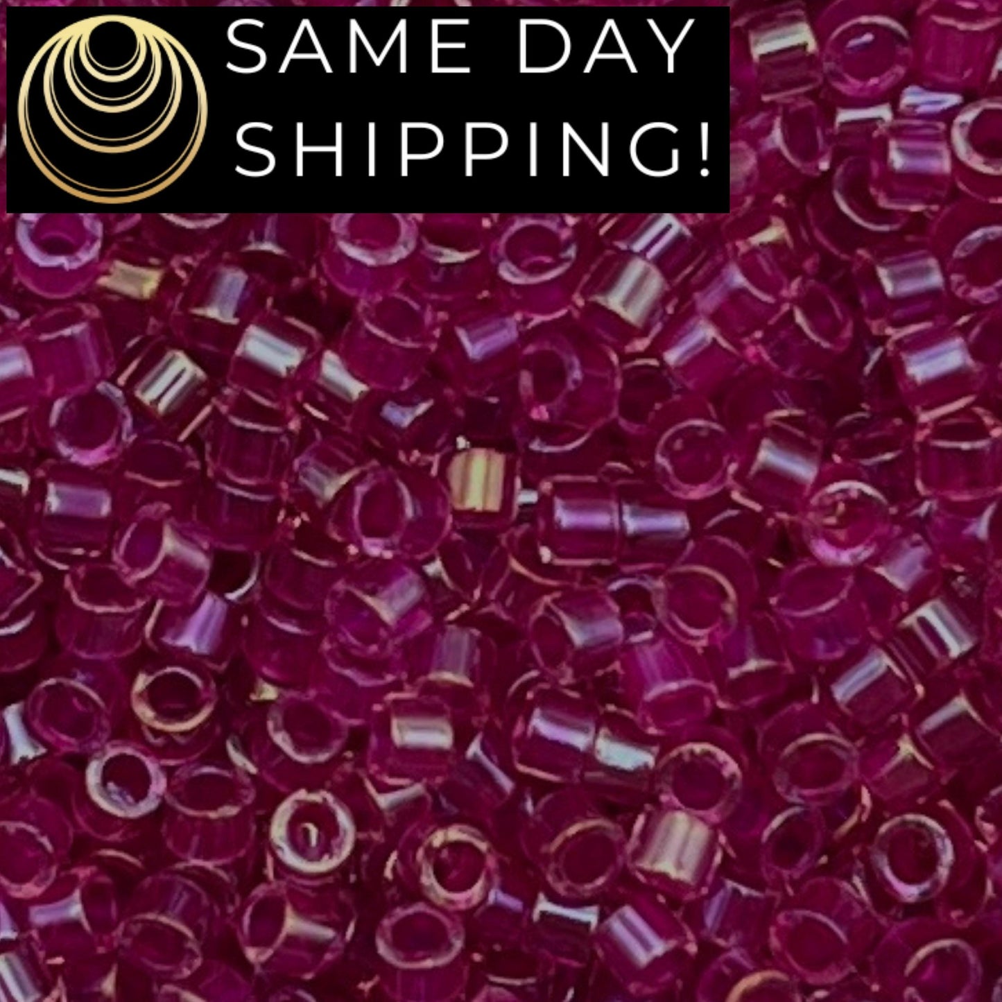 DB1743 SAME DAY Shipping! 1 Gram up to 20 Grams Miyuki 11/0 Delica Beads Hot Pink Lined Crystal AB -Free Container!