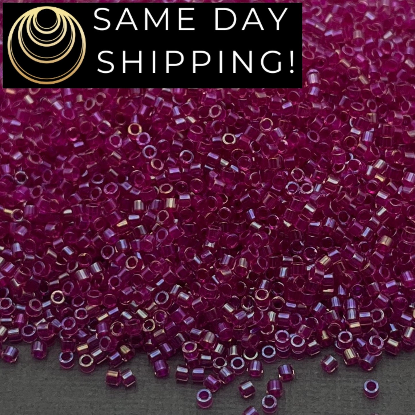 DB1743 SAME DAY Shipping! 1 Gram up to 20 Grams Miyuki 11/0 Delica Beads Hot Pink Lined Crystal AB -Free Container!