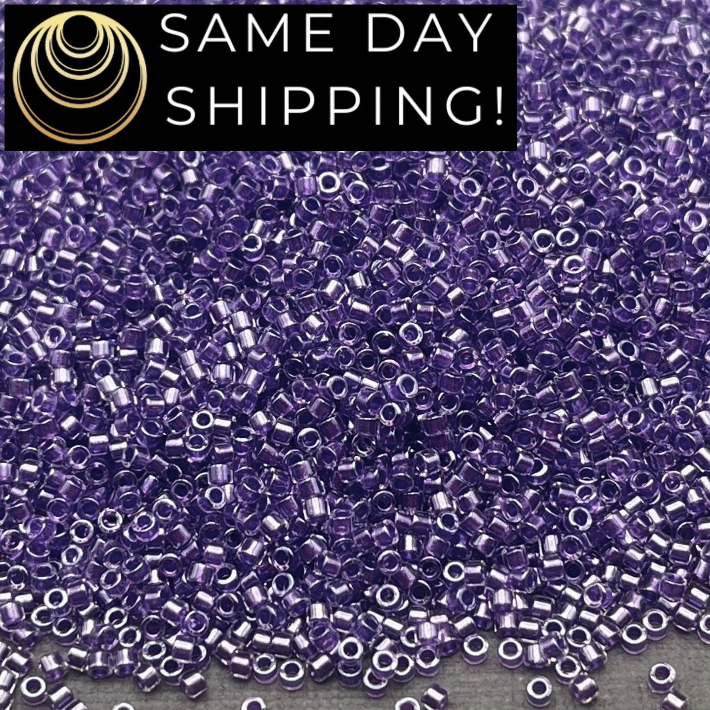 DB0906 SAME DAY SHIPPING! 1 Gram up to 20 Grams Miyuki 11/0 Delica Beads Sparkling Purple Lined Crystal-Free Container!