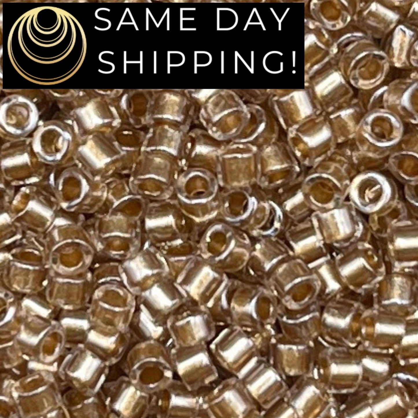 DB0907 SAME DAY SHIPPING! 1 Gram up to 20 Grams Miyuki 11/0 Delica Beads Sparkling Beige Lined Crystal DB907 -Free Container!