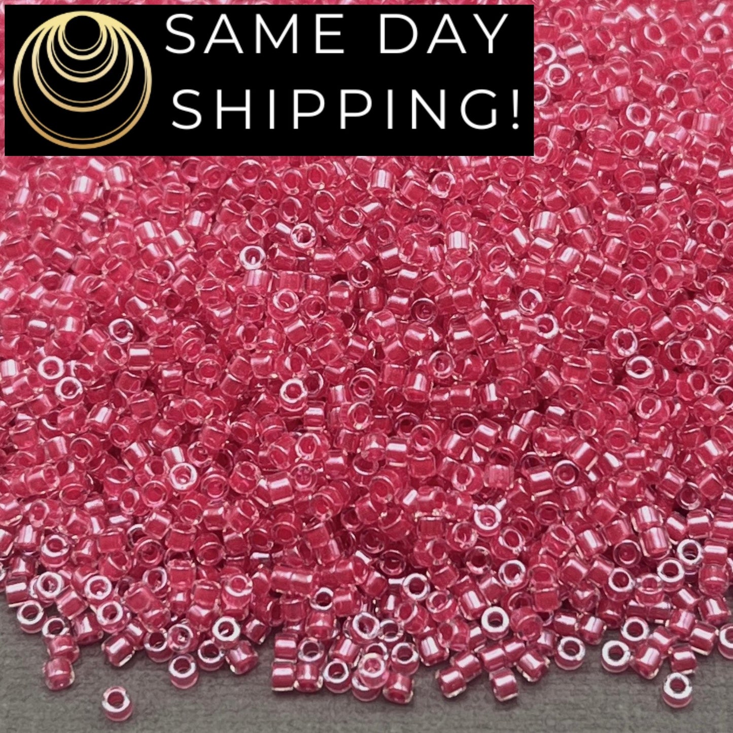 DB0914 SAME DAY SHIPPING! 1 Gram up to 20 Grams Miyuki 11/0 Delica Beads Sparkling Reddish Pink Lined Crystal DB914-Free Container!