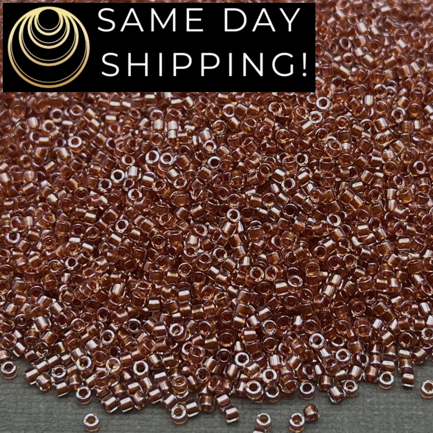 DB0915 SAME DAY SHIPPING! 1 Gram up to 20 Grams Miyuki 11/0 Delica Beads Sparkling Ginger Lined Crystal DB915 -Free Container!