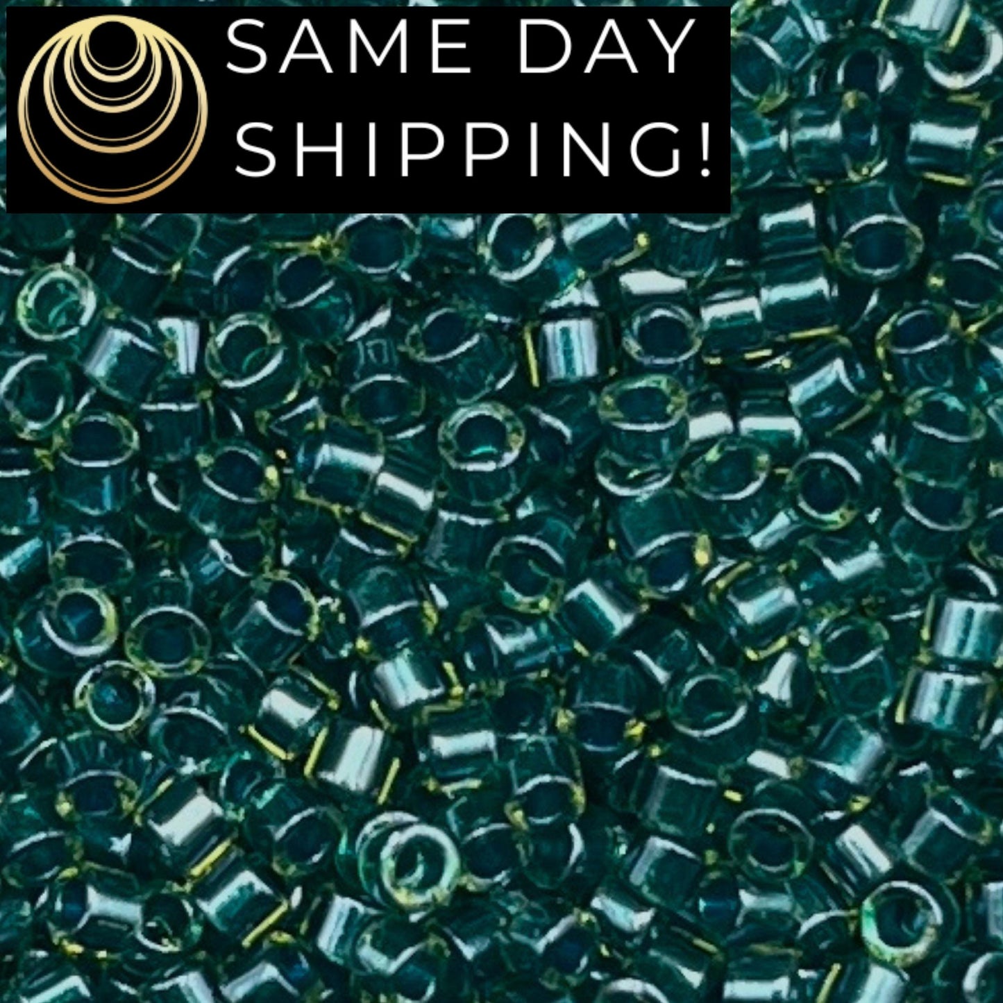 DB0919 SAME DAY SHIPPING! 1 Gram up to 20 Grams Miyuki 11/0 Delica Beads Sparkling Dark Teal Lined Crystal DB919 -Free Container!