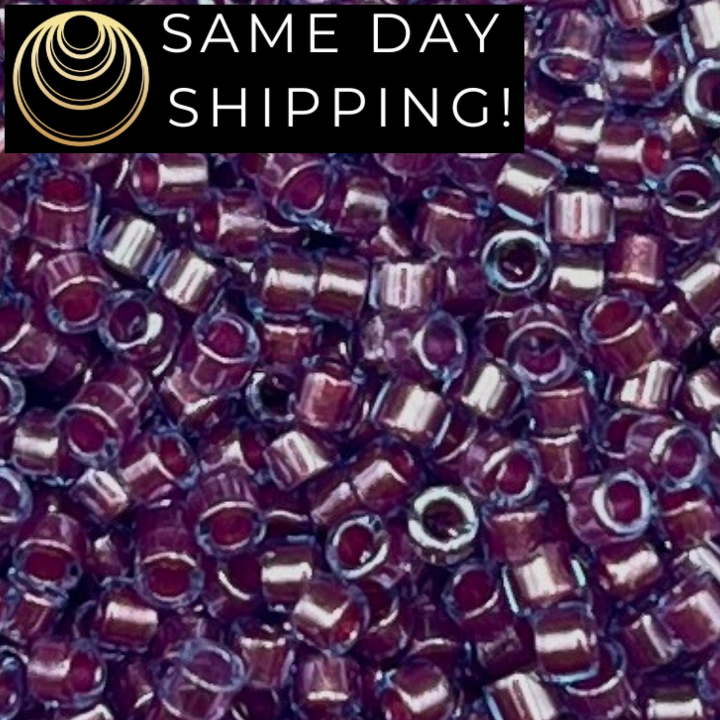 DB0922 SAME DAY SHIPPING! 1 Gram up to 20 Grams Miyuki 11/0 Delica Beads Sparkling Purple Orchid Lined Aqua DB922-Free Container!
