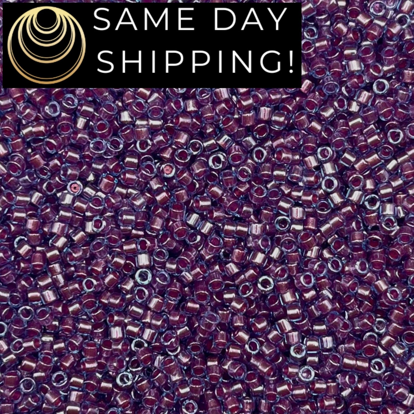DB0922 SAME DAY SHIPPING! 1 Gram up to 20 Grams Miyuki 11/0 Delica Beads Sparkling Purple Orchid Lined Aqua DB922-Free Container!