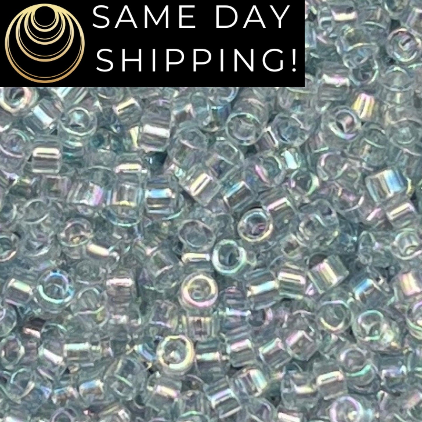 DB0110 SAME DAY Shipping! 1 Gram up to 20 Grams Miyuki 11/0 Delica Beads Light Gray Blue Transparent Luster AB DB110 -Free Container!