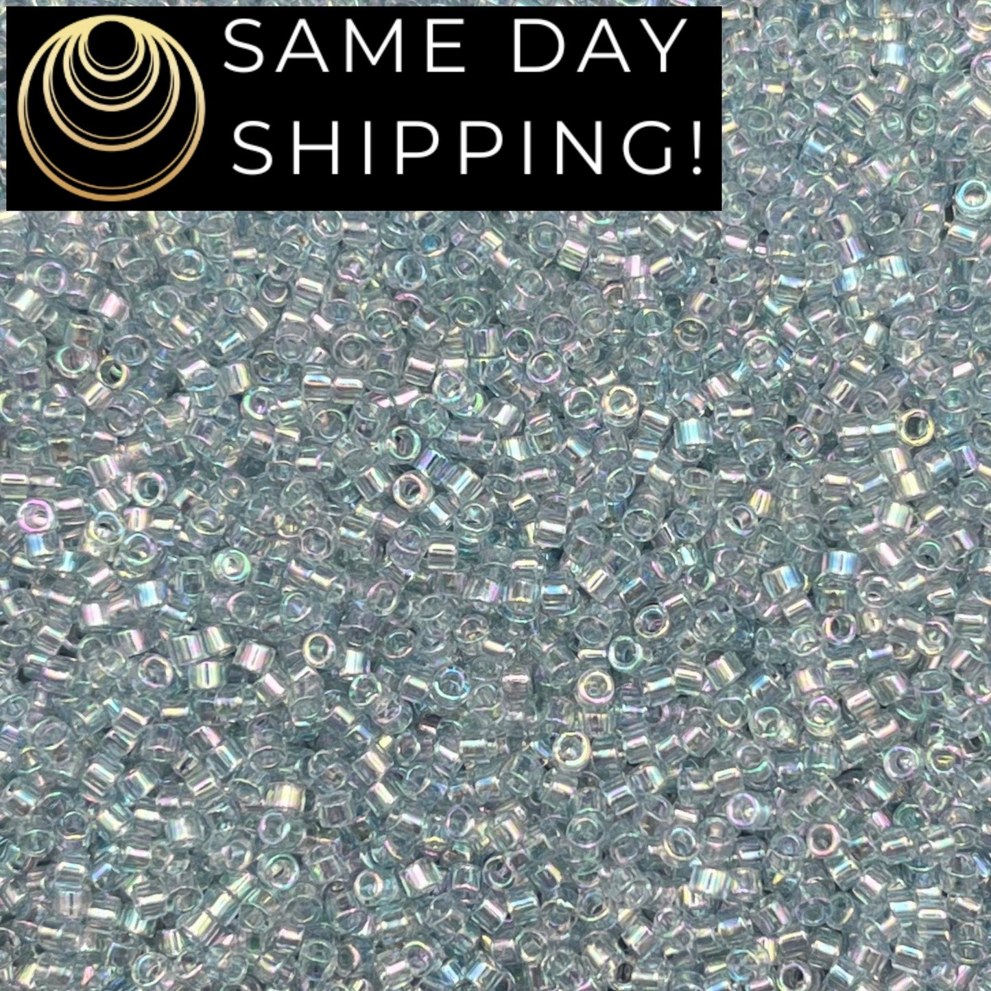 DB0110 SAME DAY Shipping! 1 Gram up to 20 Grams Miyuki 11/0 Delica Beads Light Gray Blue Transparent Luster AB DB110 -Free Container!