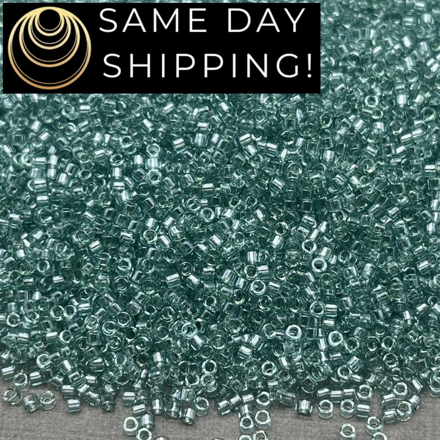 DB0112 SAME DAY SHIPPING! 1 Gram up to 20 Grams Miyuki 11/0 Delica Beads Transparent Sea Foam Luster DB112-Free Container!