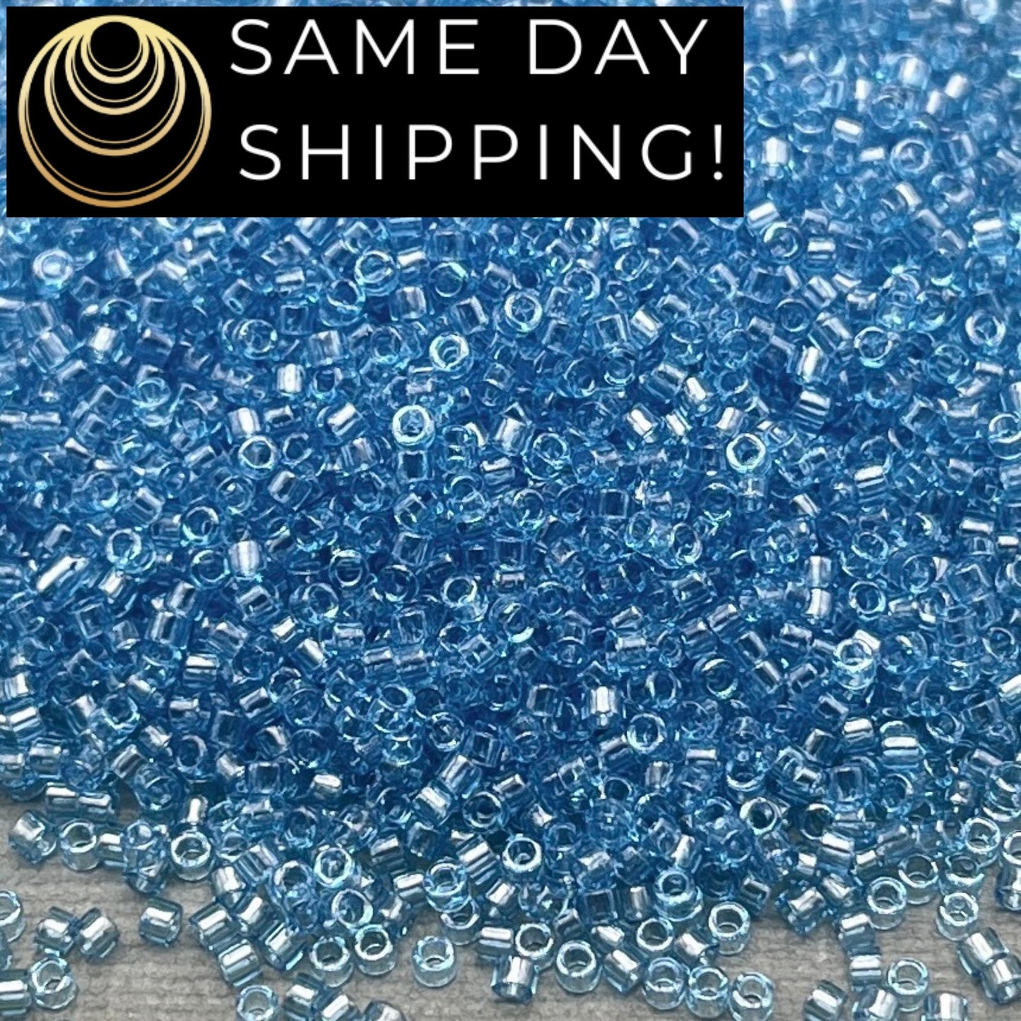DB0113 SAME DAY SHIPPING! 1 Gram up to 20 Grams Miyuki 11/0 Delica Beads Transparent Blue Luster DB113 -Free Container!