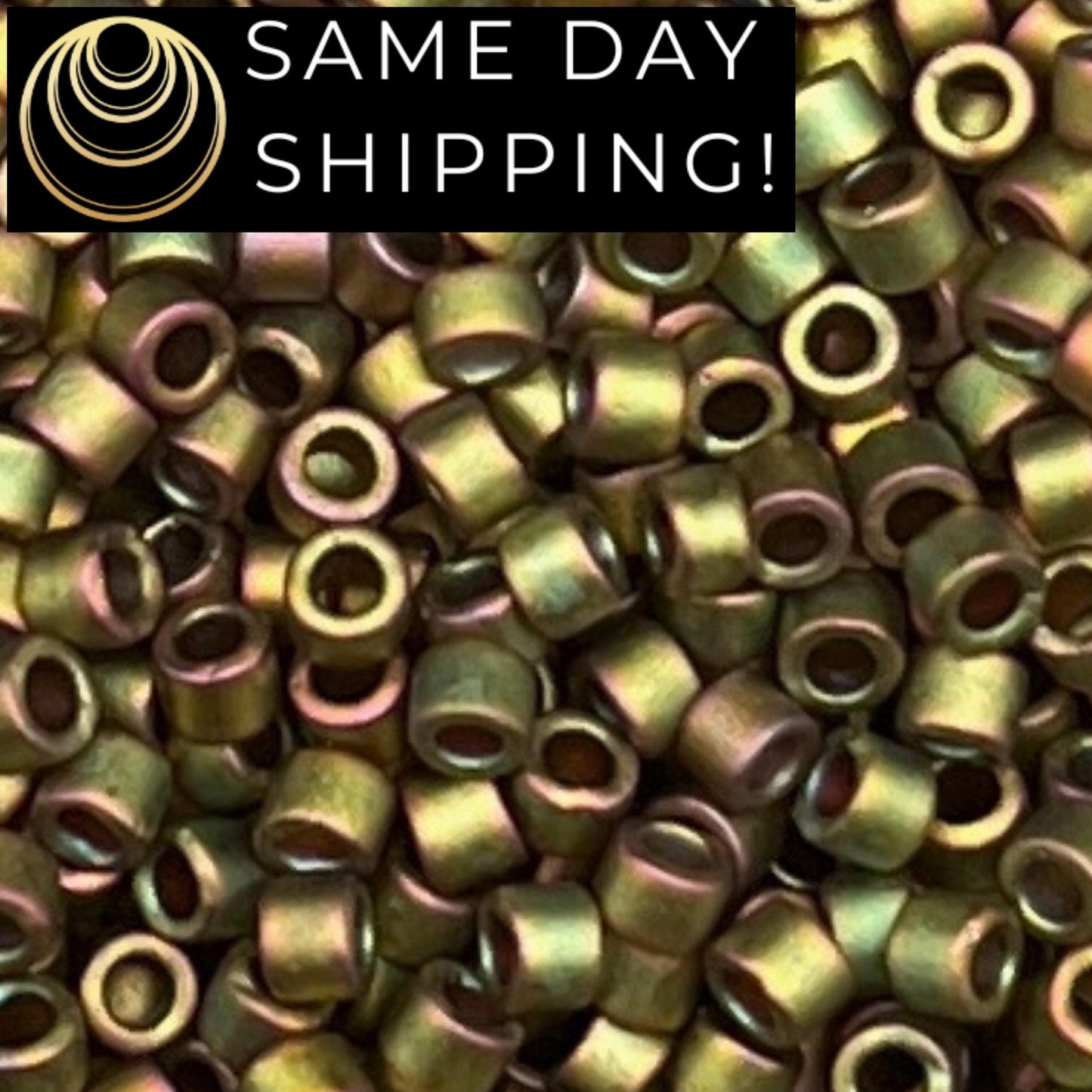 DB0380 SAME DAY SHIPPING! 1 Gram up to 20 Grams Miyuki 11/0 Delica Beads Matte Metallic Khaki Iris DB380 -Free Container!