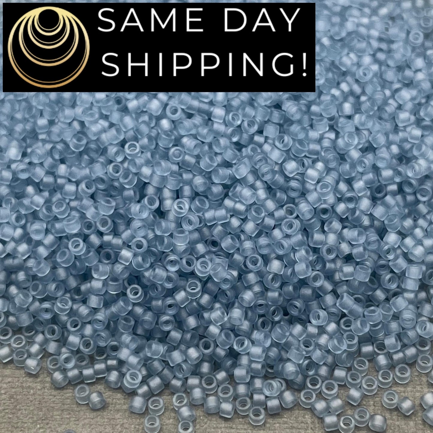 DB0381 SAME DAY SHIPPING! 1 Gram up to 20 Grams Miyuki 11/0 Delica Beads Transparent Matte Gray Fog Luster -Free Container!