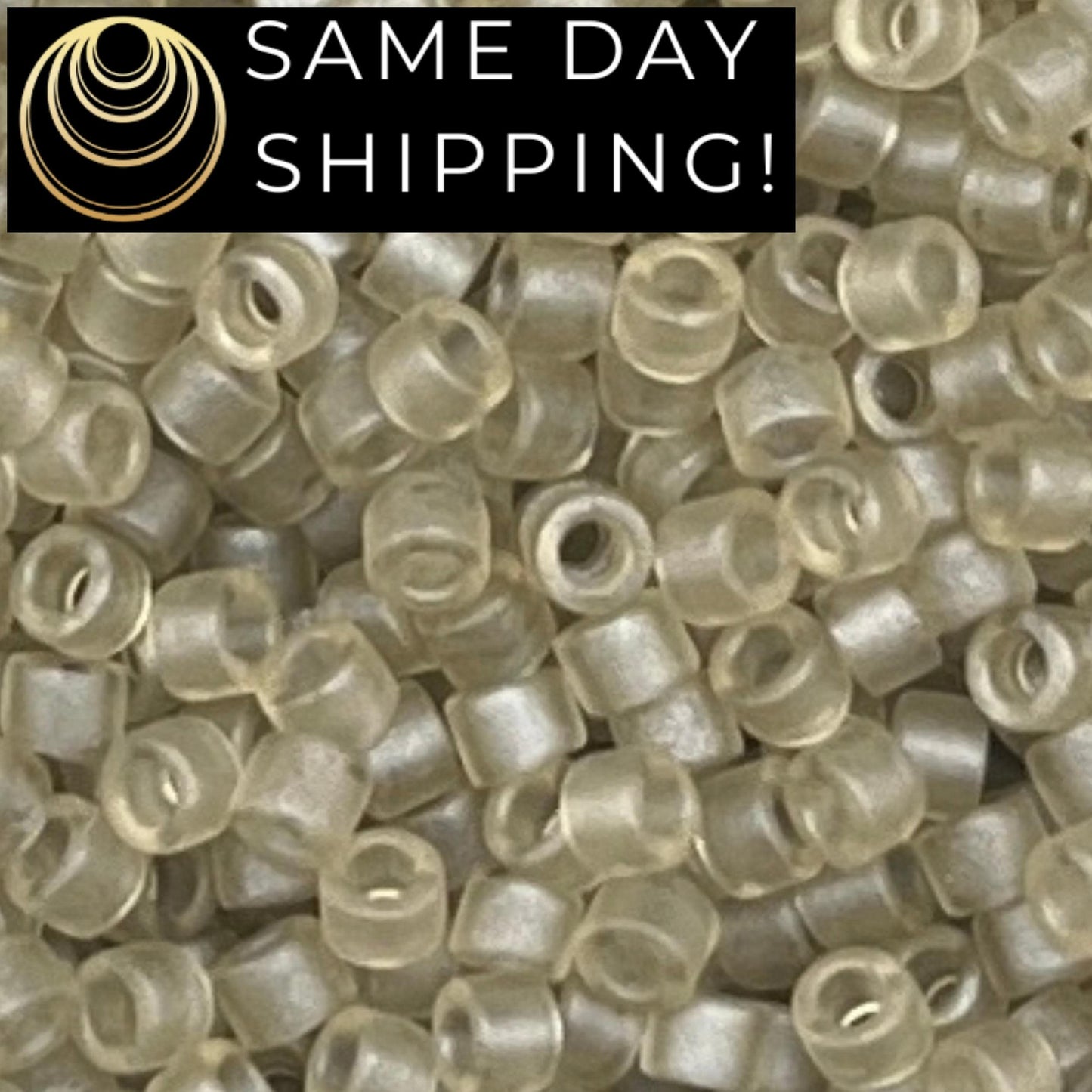 DB383 SAME DAY SHIPPING! 1 Gram up to 20 Grams Miyuki 11/0 Delica Beads Matte Transparent Oyster DB0383 -Free Container!