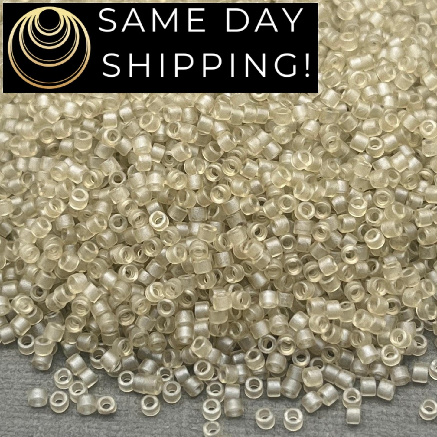 DB383 SAME DAY SHIPPING! 1 Gram up to 20 Grams Miyuki 11/0 Delica Beads Matte Transparent Oyster DB0383 -Free Container!