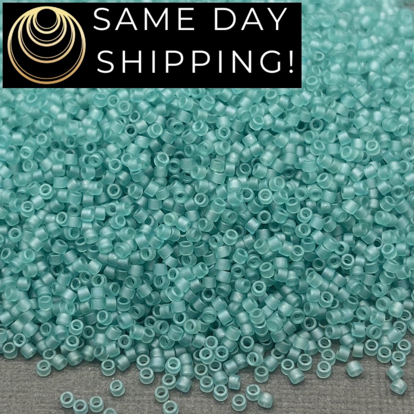 DB385 SAME DAY SHIPPING! 1 Gram up to 20 Grams Miyuki 11/0 Delica Beads Matte Transparent Sea Glass Green DB0385-Free Container!