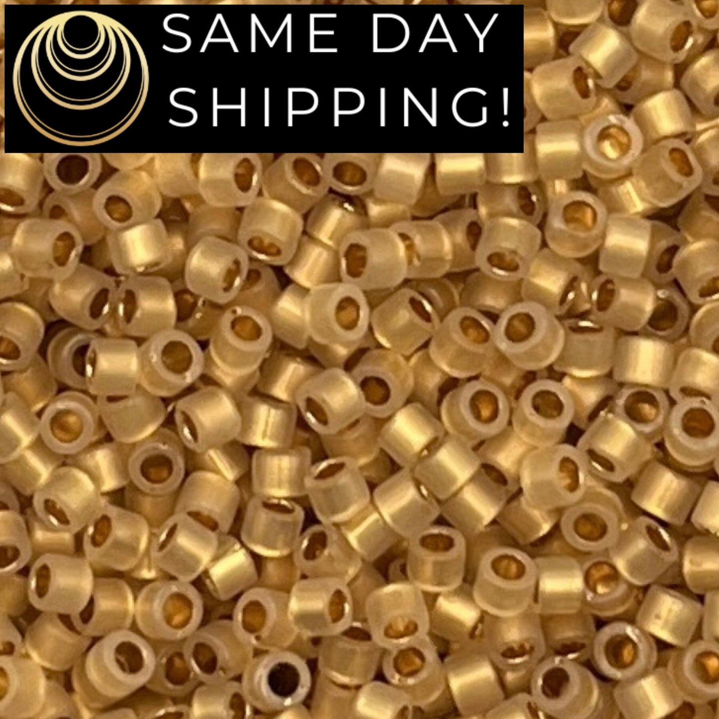 DB230 SAME DAY SHIPPING! 1 Gram up to 20 Grams Miyuki 11/0 Delica Beads 24kt Gold Lined Opal DB0230 -Free Container!