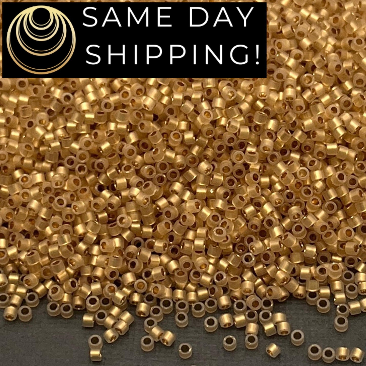 DB230 SAME DAY SHIPPING! 1 Gram up to 20 Grams Miyuki 11/0 Delica Beads 24kt Gold Lined Opal DB0230 -Free Container!