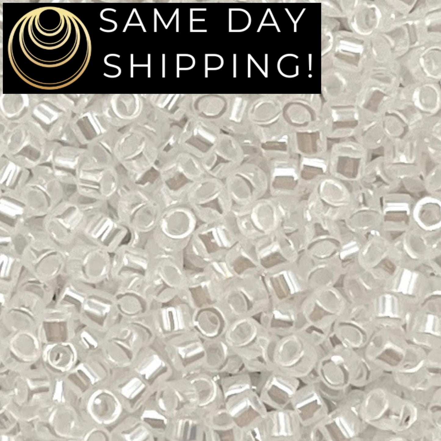 DB231 SAME DAY SHIPPING! 1 Gram up to 20 Grams Miyuki 11/0 Delica Beads White Crystal Lined Luster DB0231 -Free Container!