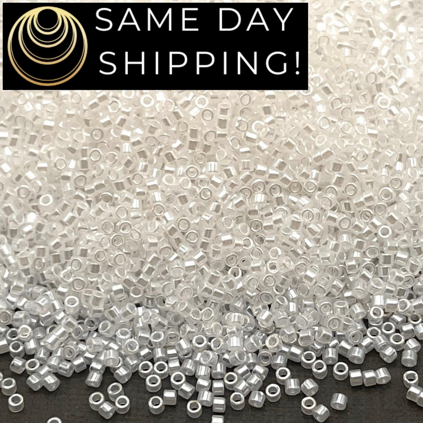 DB231 SAME DAY SHIPPING! 1 Gram up to 20 Grams Miyuki 11/0 Delica Beads White Crystal Lined Luster DB0231 -Free Container!