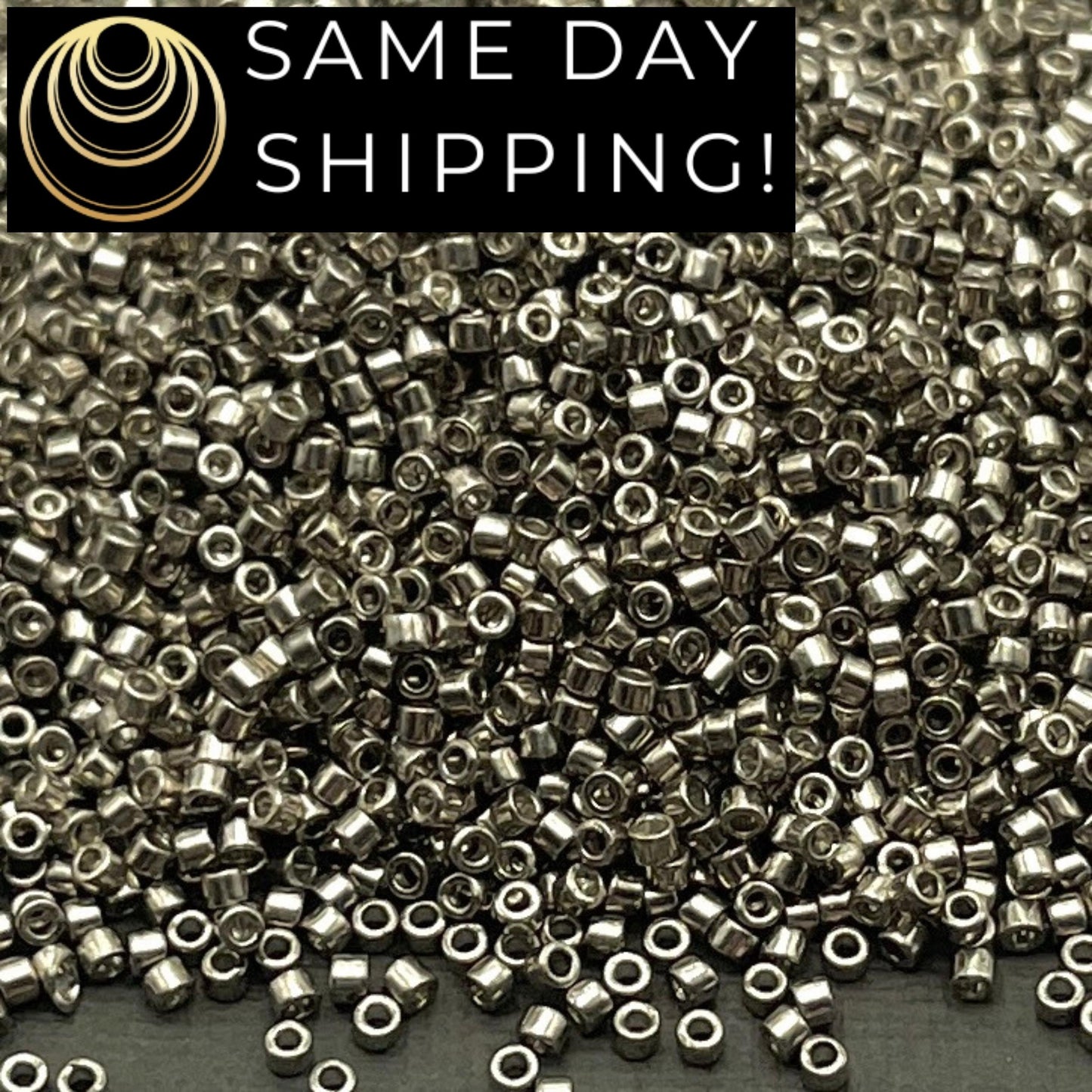 DB436 SAME DAY SHIPPING! 1 Gram up to 20 Grams Miyuki 11/0 Delica Beads Galvanized Pewter DB0436-Free Container!