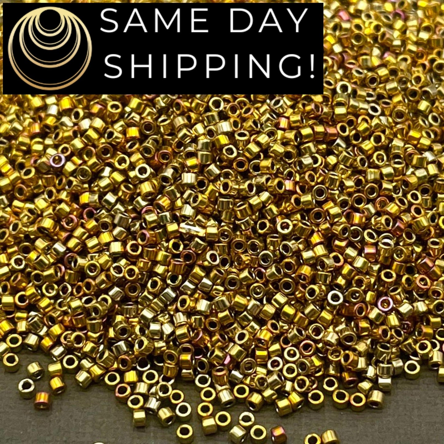 DB501 SAME DAY Shipping! 1 Gram up to 20 Grams Miyuki 11/0 Delica Beads 24kt Gold Plated Opaque Rose Iris AB DB0501-Free Container!