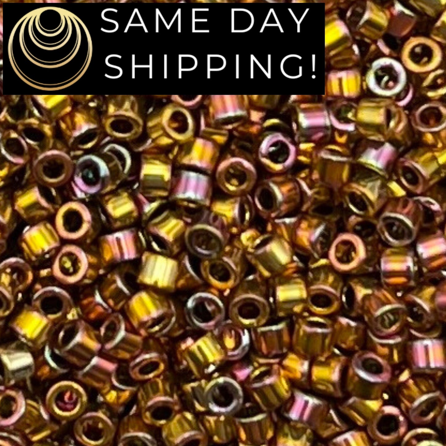 DB507 SAME DAY SHIPPING! 1 Gram up to 20 Grams Miyuki 11/0 Delica Beads 24kt Pink Gold Iris DB0507 -Free Container!
