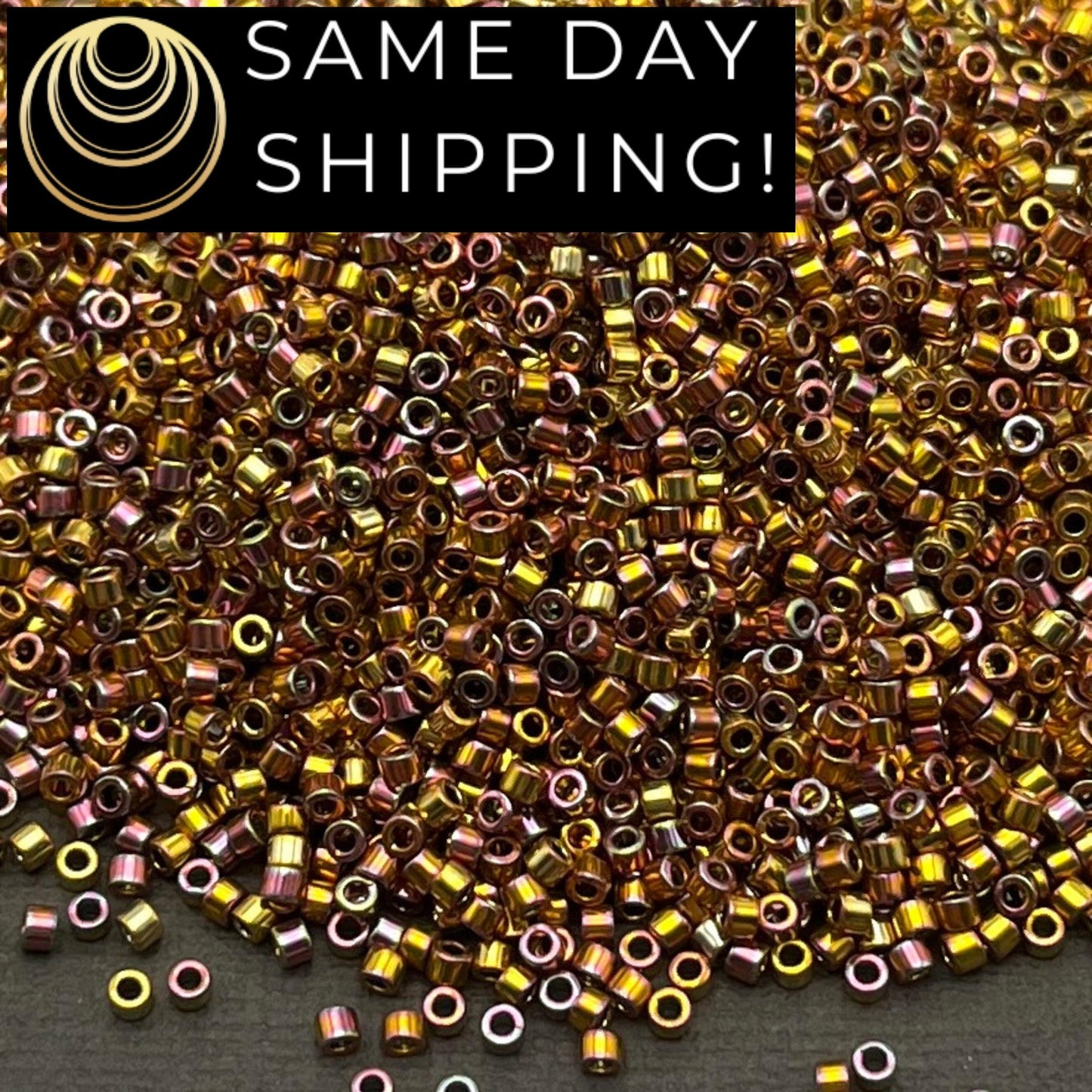 DB507 SAME DAY SHIPPING! 1 Gram up to 20 Grams Miyuki 11/0 Delica Beads 24kt Pink Gold Iris DB0507 -Free Container!
