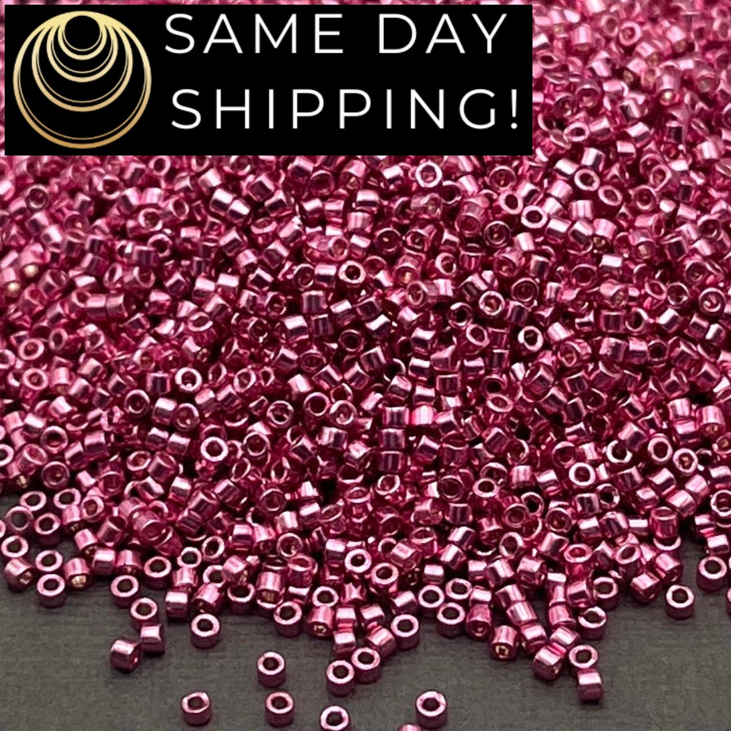 DB1840 SAME DAY SHIPPING! 1 Gram up to 20 Grams Miyuki 11/0 Delica Beads Duracoat Galvanized Hot Pink -Free Container!