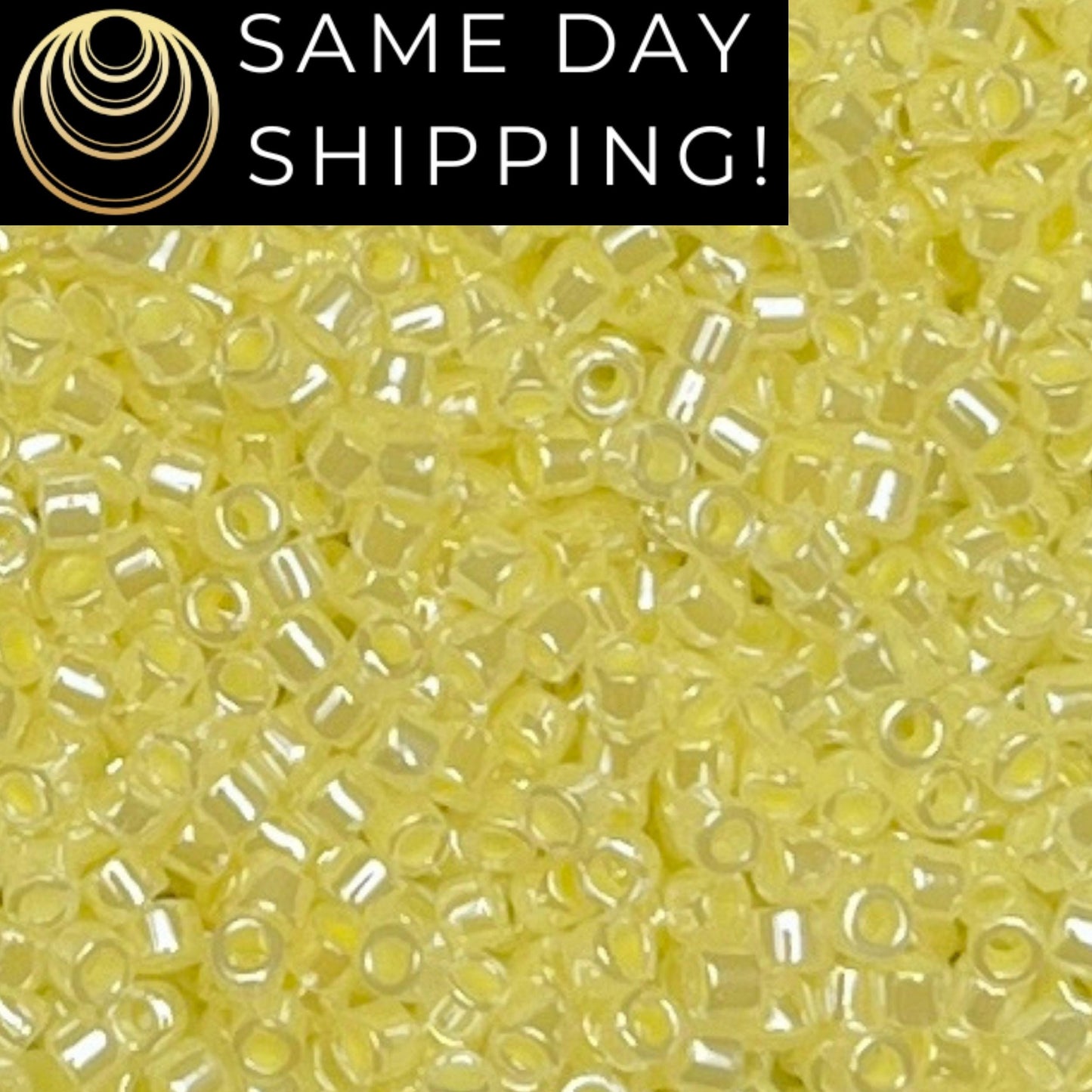 DB0232 SAME DAY SHIPPING! 1 Gram-20 Grams Miyuki 11/0 Delica Beads Lined Crystal Pale Yellow Luster DB232 -Free Container!