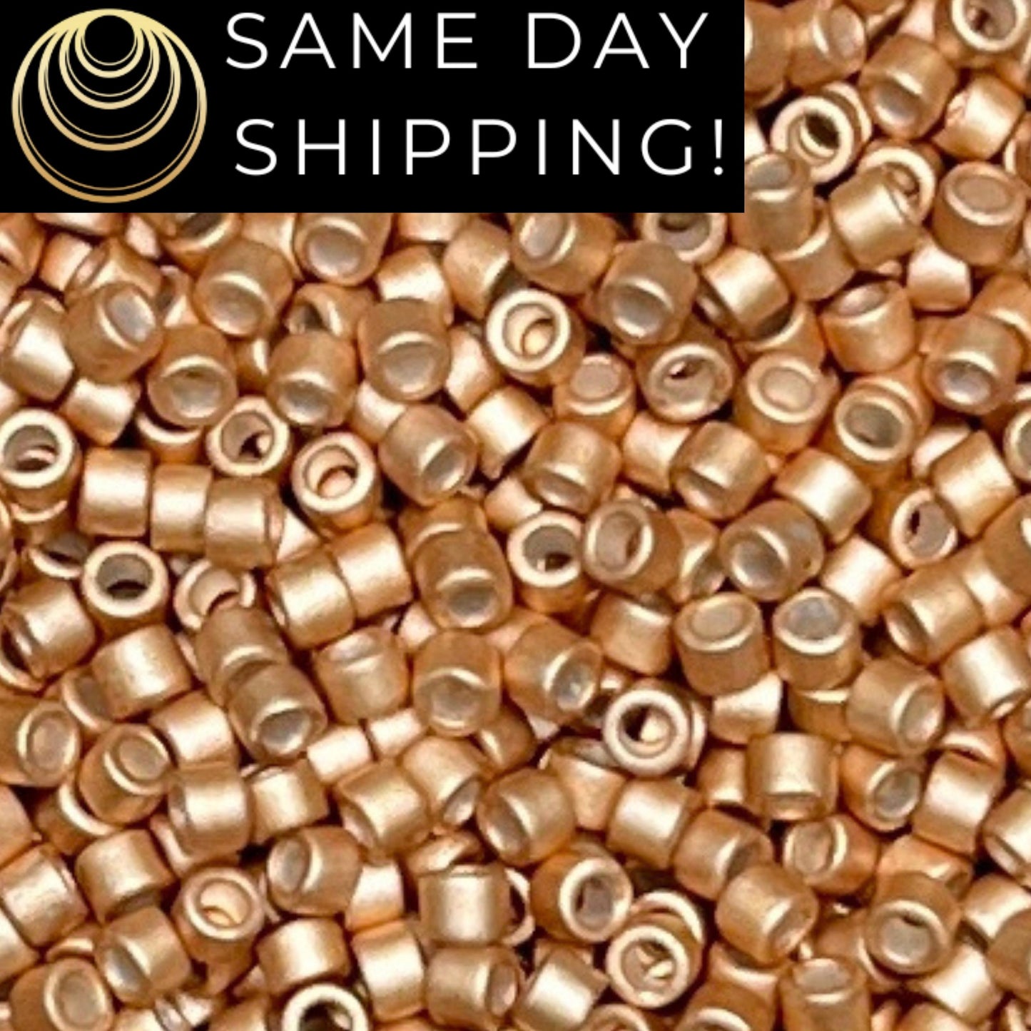 DB1152 SAME DAY SHIPPING! 1 Gram up to 20 Grams Miyuki 11/0 Delica Beads Galvanized Semi-Matte Gold Champagne -Free Container!