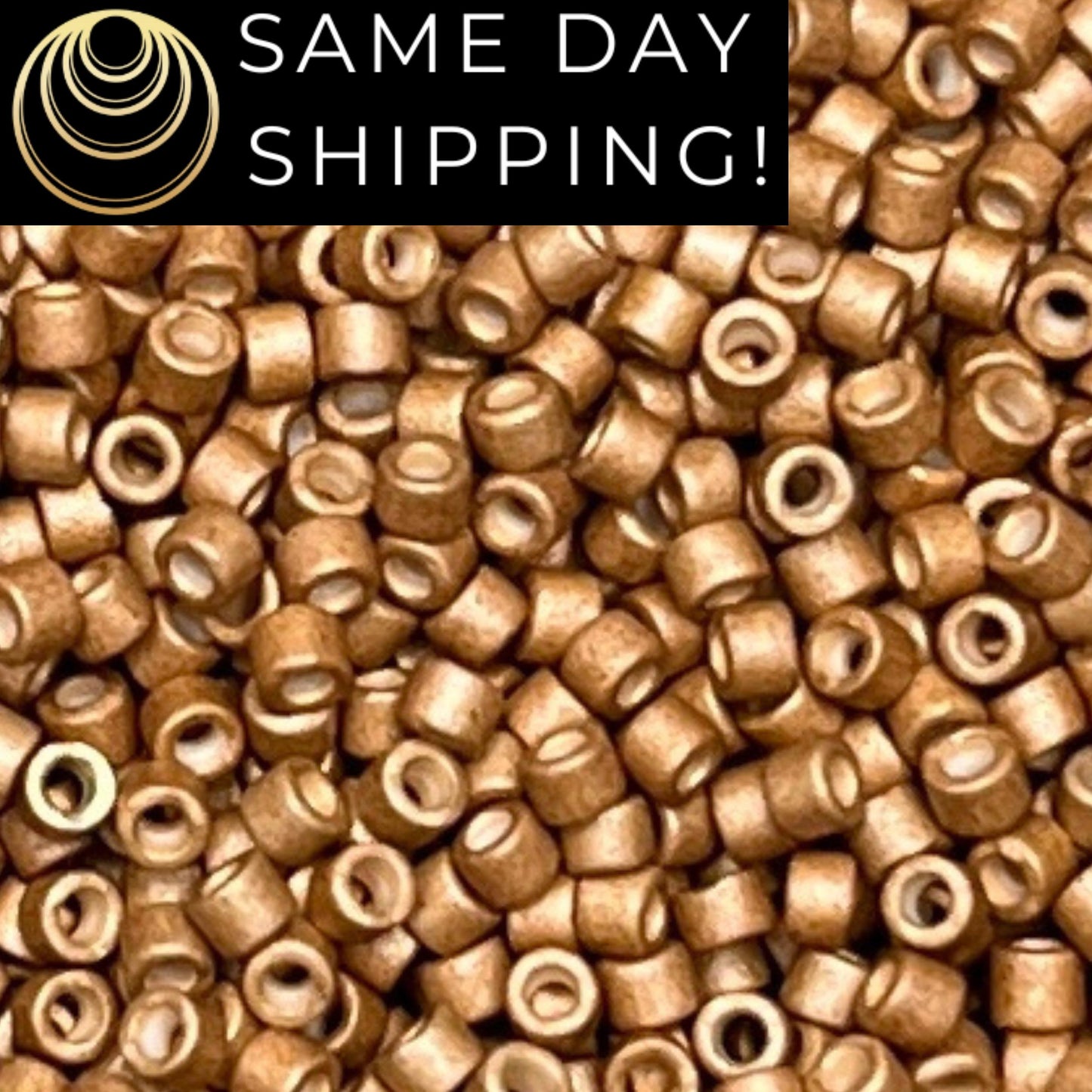 DB1163 SAME DAY SHIPPING! 1 Gram up to 20 Grams Miyuki 11/0 Delica Beads Galvanized Semi-Frosted Honey Gold -Free Container!