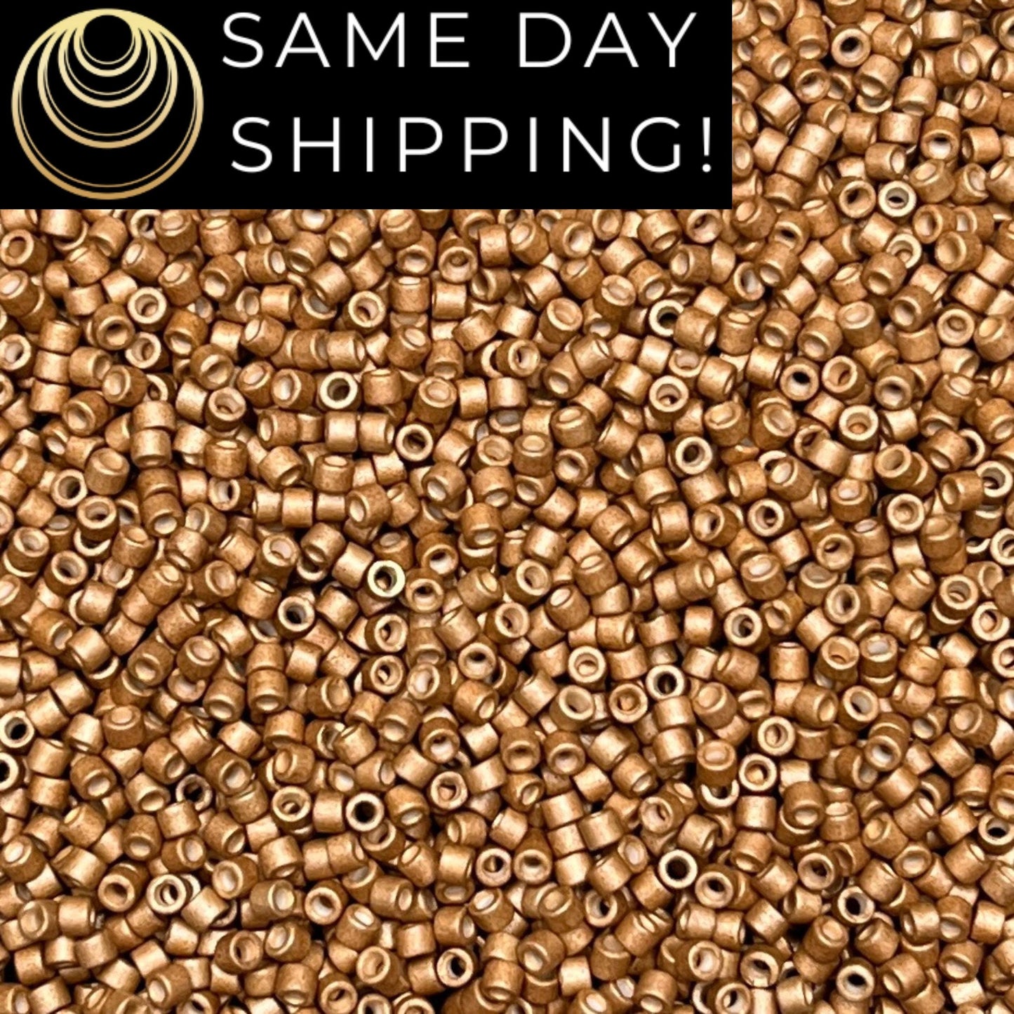 DB1163 SAME DAY SHIPPING! 1 Gram up to 20 Grams Miyuki 11/0 Delica Beads Galvanized Semi-Frosted Honey Gold -Free Container!