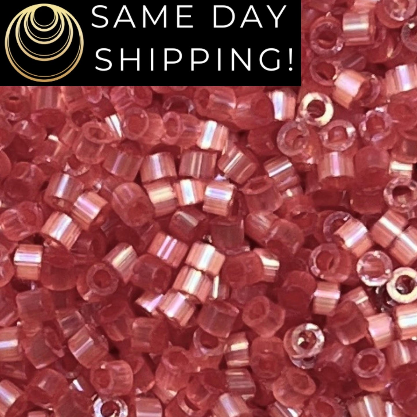 DB1865 (1 Gram -20 Grams) Miyuki Size 11/0 Delica Beads Berry Lined Silk AB-Free Container! Same Day Shipping! DB-1865