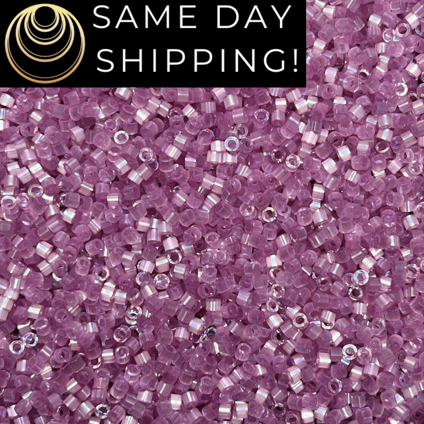 DB1866 (1 Gram -20 Grams) Miyuki Size 11/0 Delica Beads Silk Inside Dyed Orchid AB-Free Container! Same Day Shipping! DB-1866