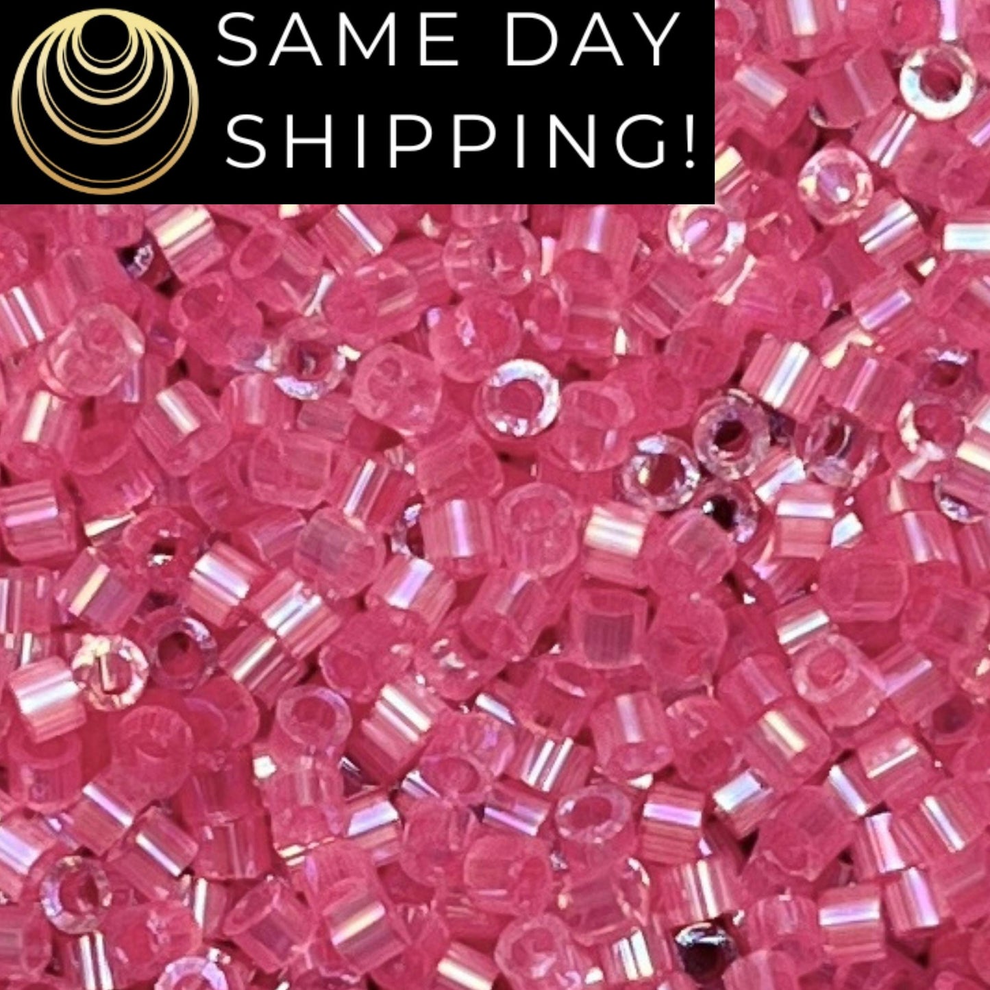 DB1867 (1 Gram -20 Grams) Miyuki Size 11/0 Delica Beads Silk Inside Dyed Rose AB-Free Container! Same Day Shipping! DB-1867
