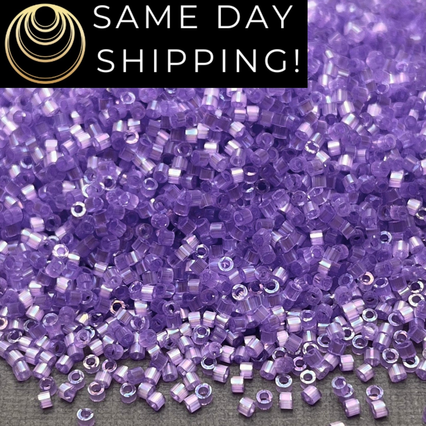 DB1868 (1 Gram -20 Grams) Miyuki Size 11/0 Delica Beads Silk Inside Dyed Lilac AB-Free Container! Same Day Shipping! DB-1868