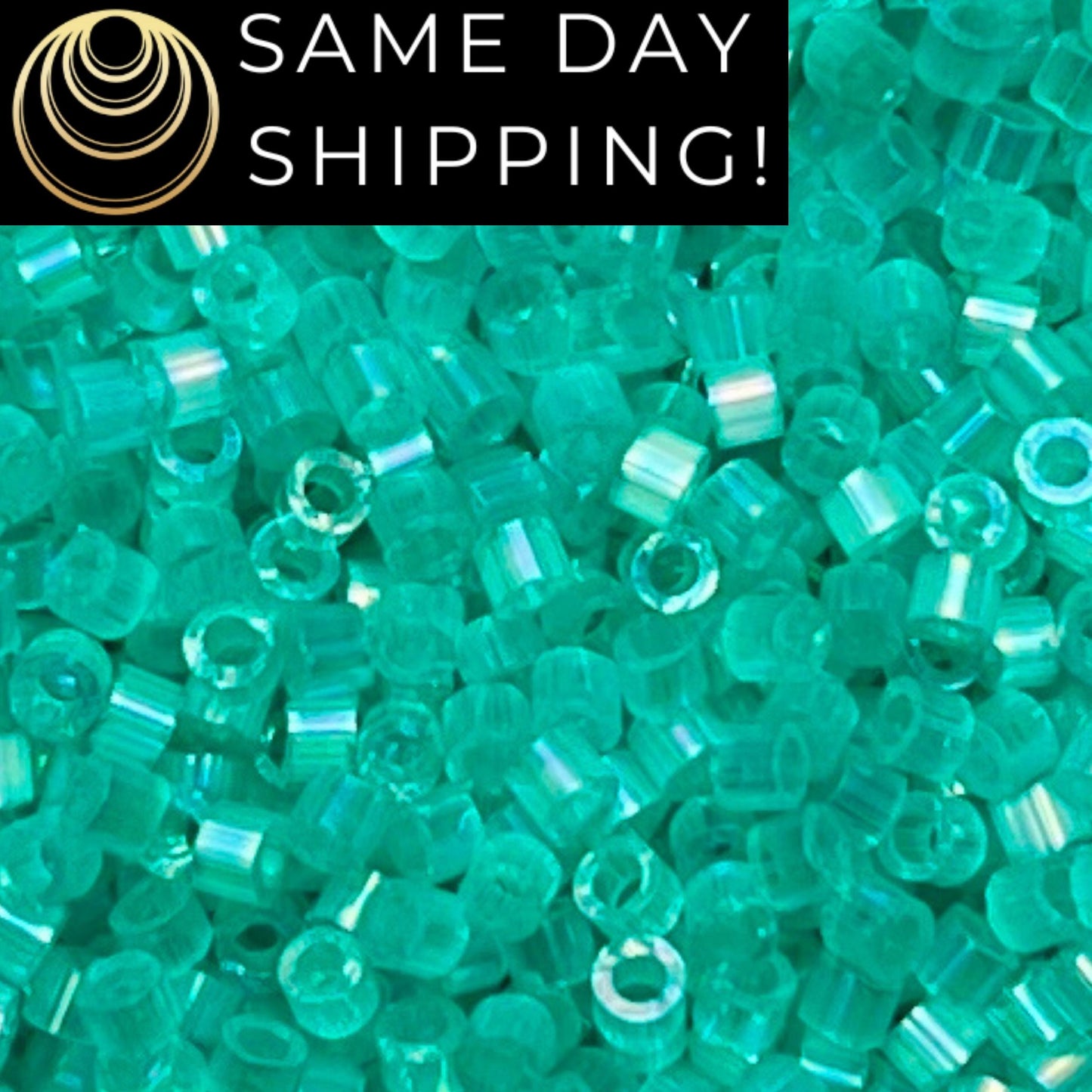 DB1869 (1 Gram -20 Grams) Miyuki Size 11/0 Delica Beads Silk Inside Dyed Aqua Green AB-Free Container! Same Day Shipping! DB-1869