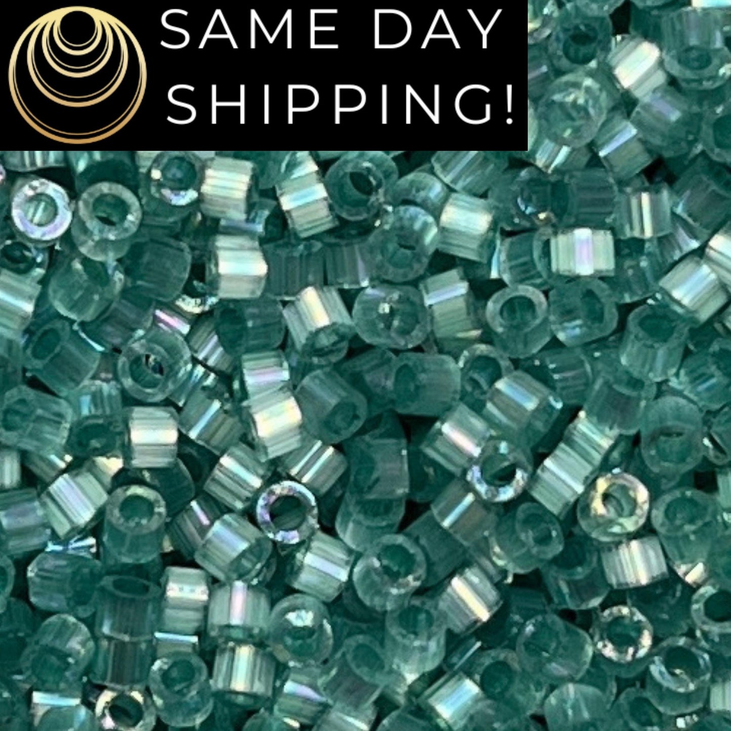 DB1870 (1 Gram -20 Grams) Miyuki Size 11/0 Delica Beads Silk Inside Dyed Emerald AB-Free Container! Same Day Shipping! DB-1870