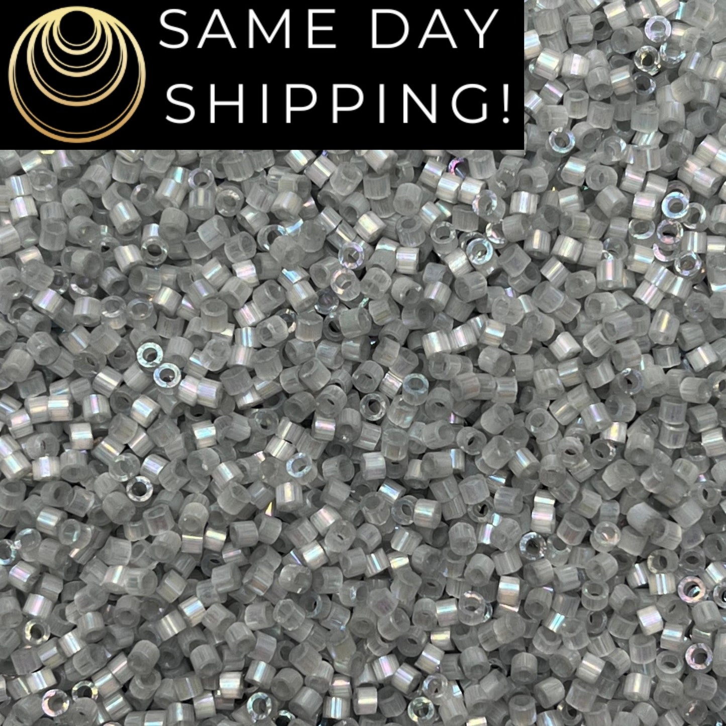 DB1871 (1 Gram -20 Grams) Miyuki Size 11/0 Delica Beads Silk Inside Dyed Smoke Gray AB-Free Container! Same Day Shipping!