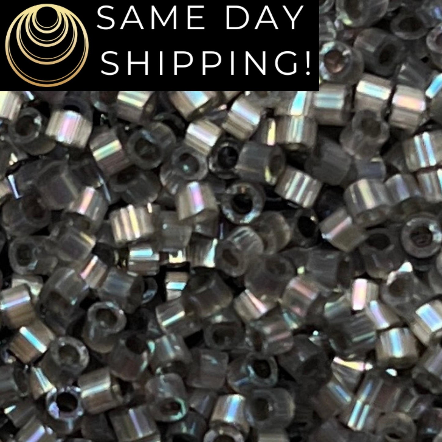 DB1872 (1 Gram -20 Grams) Miyuki Size 11/0 Delica Beads Silk Inside Dyed Rustic Gray-Free Container! Same Day Shipping!