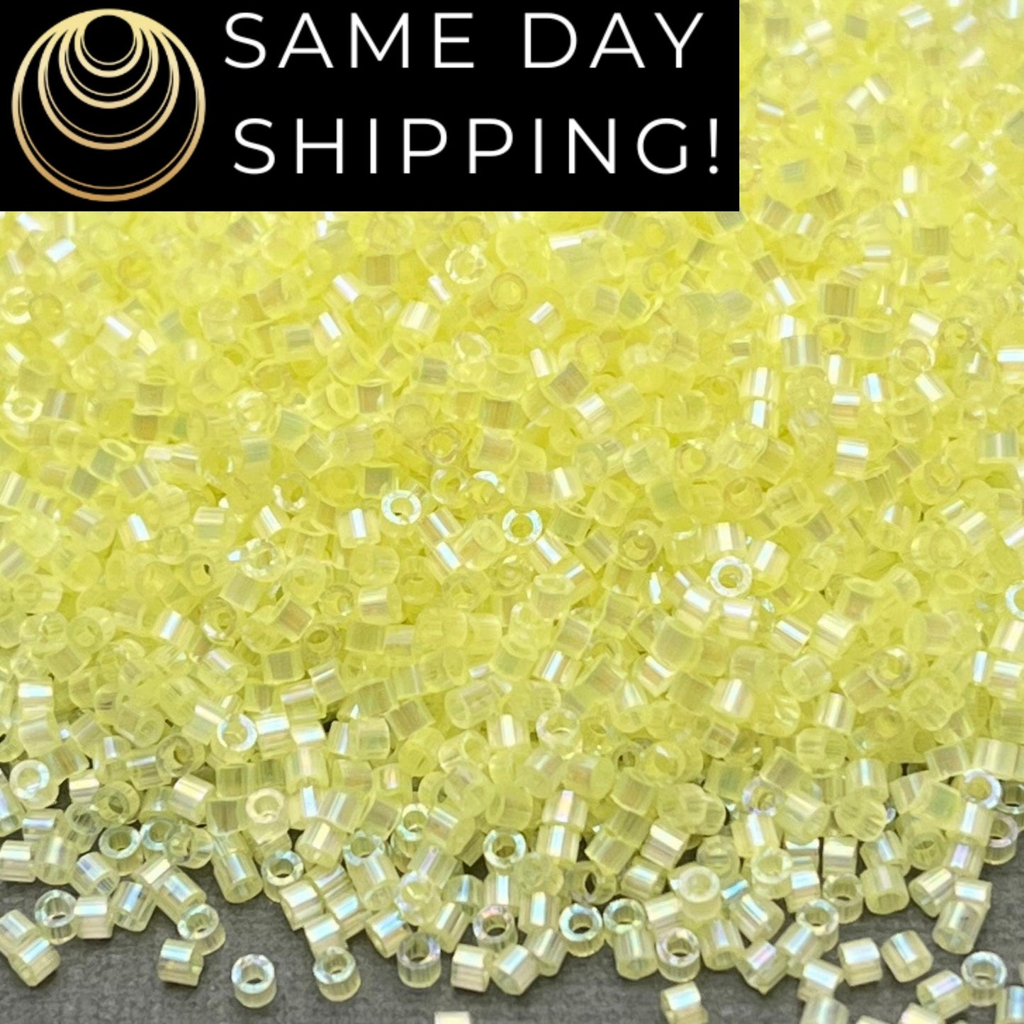 DB1873 (1 Gram -20 Grams) Miyuki Size 11/0 Delica Beads Silk Inside Dyed Citron AB-Free Container! Same Day Shipping! DB-1873